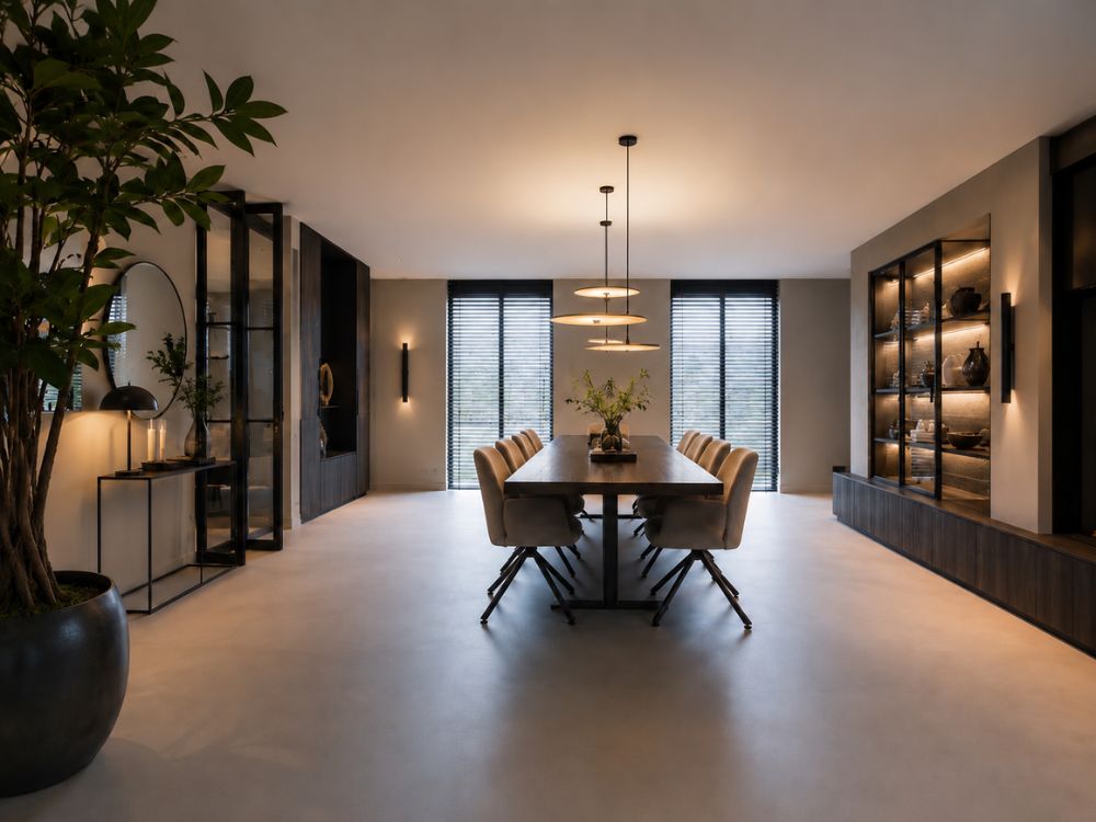 lavasteen gietvloer in luxe woning