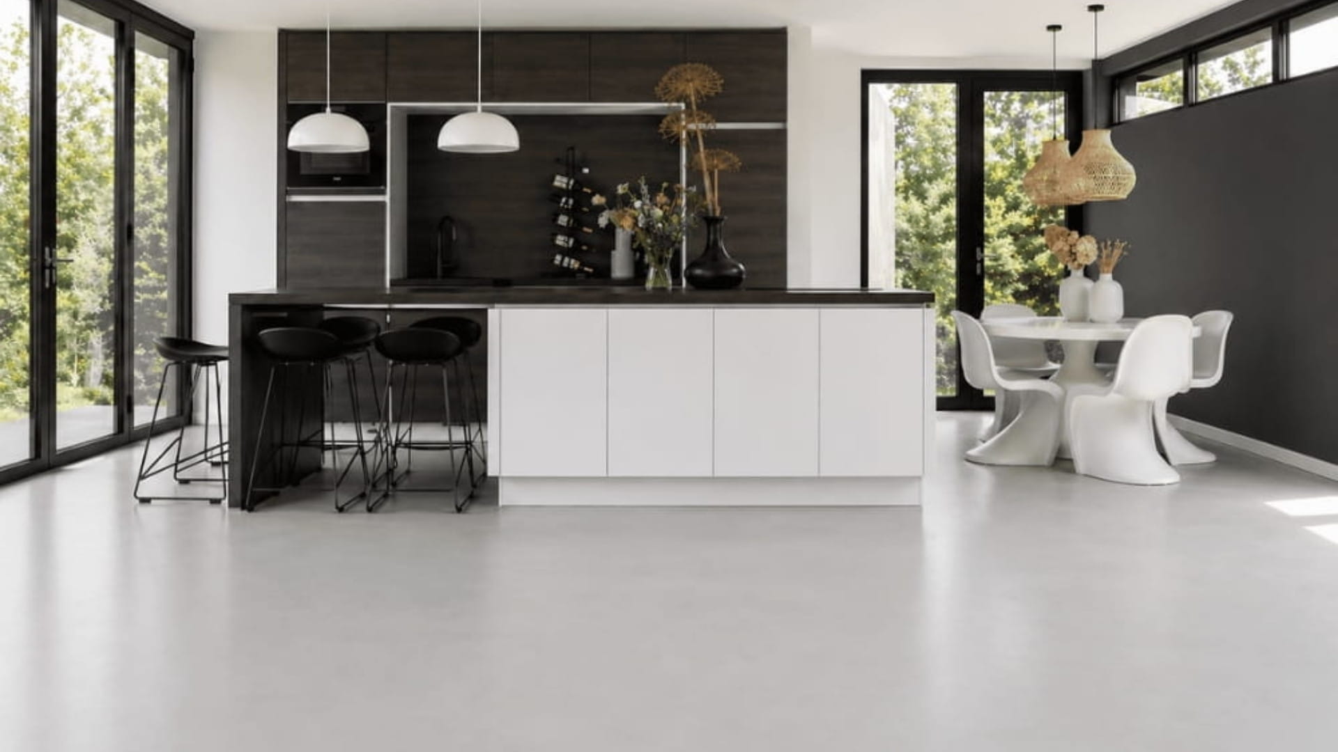 pu gietvloer in leefkeuken